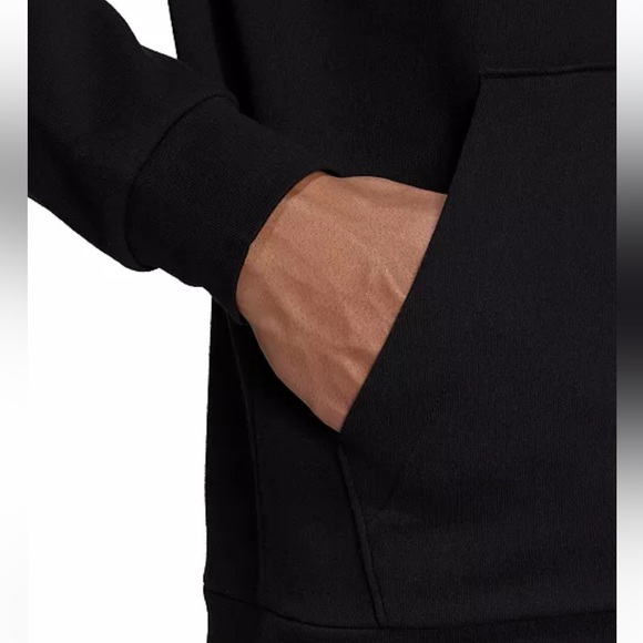 Adidas: Men's Feel Cozy Essentials Fleece Pullover Hoodie - Picture 4 of 7